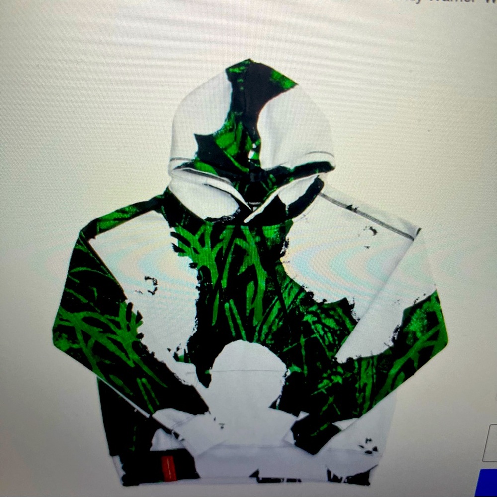 Andy Warhol,‎ white flowers, hoodie, new with tags, white and green NYC, size XS